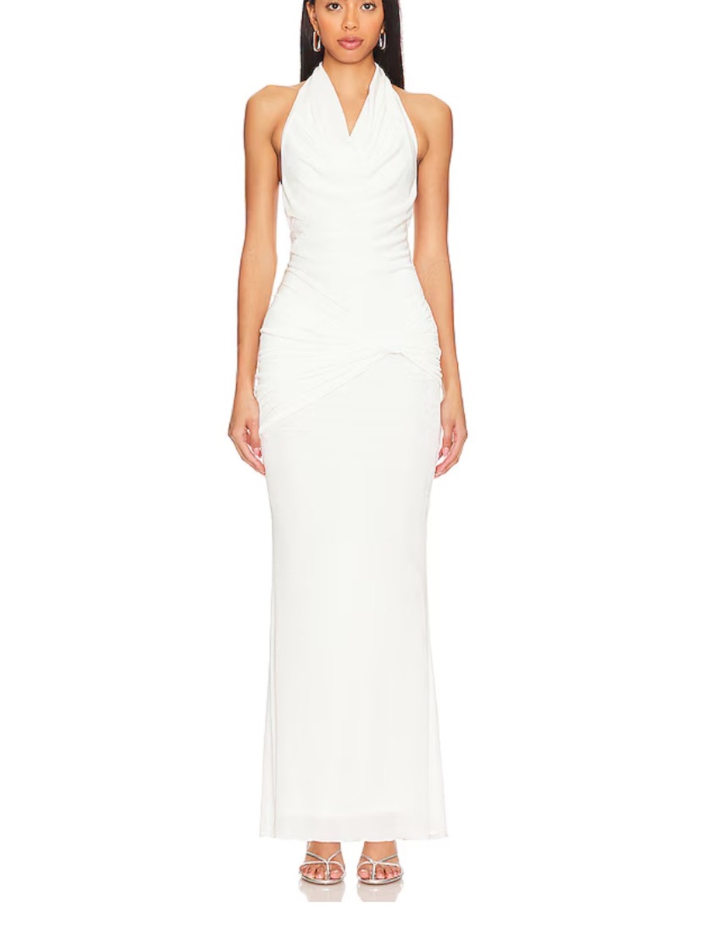 superdown White Halter Maxi Dress